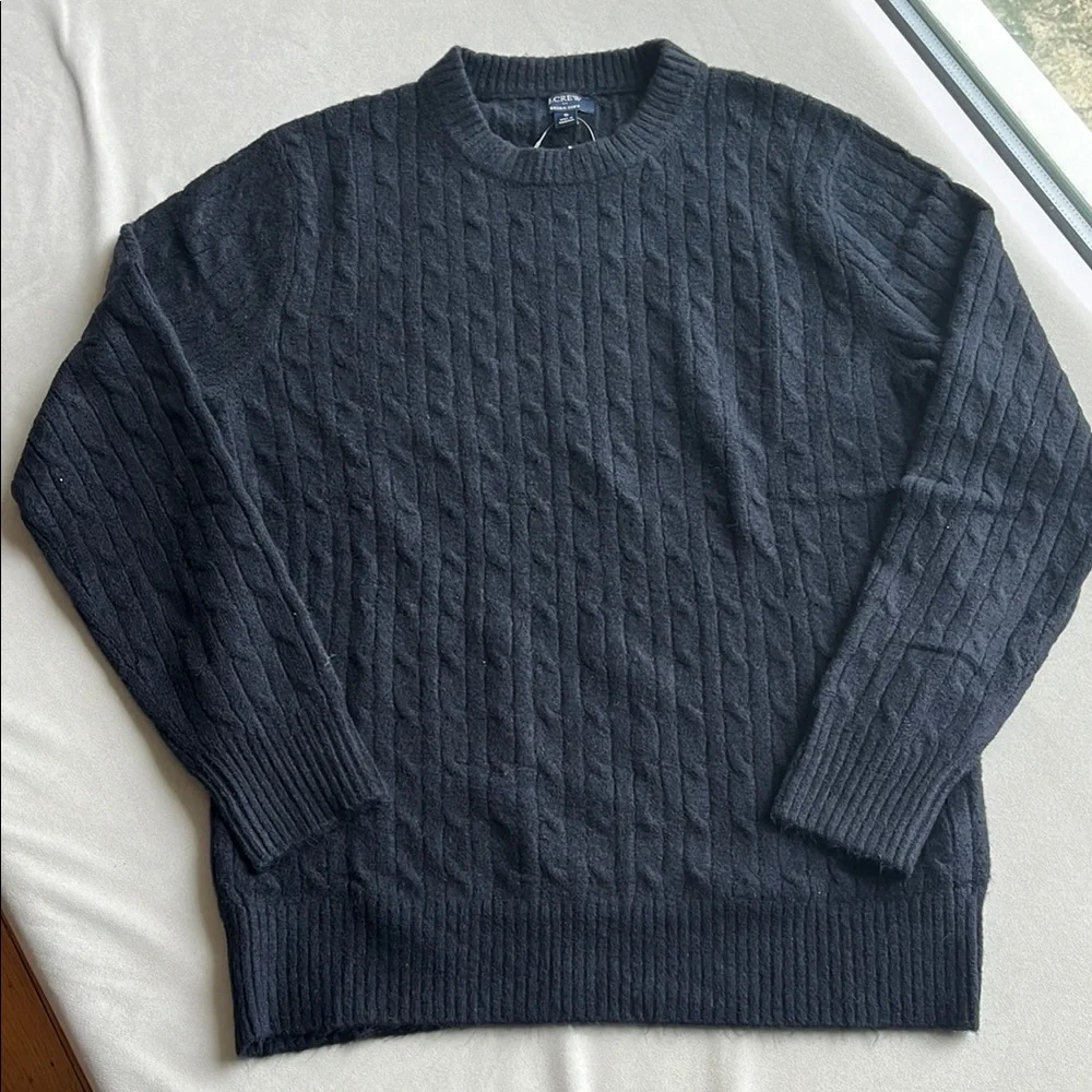 Jcrew Men’s Cable crewneck sweater in extra-soft yarn